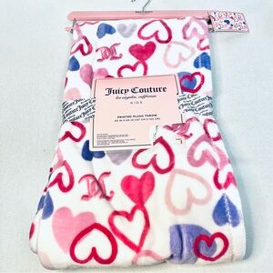 Juicy Couture Kids or Adults Plush Throw with Heart Design - New on JC Hanger